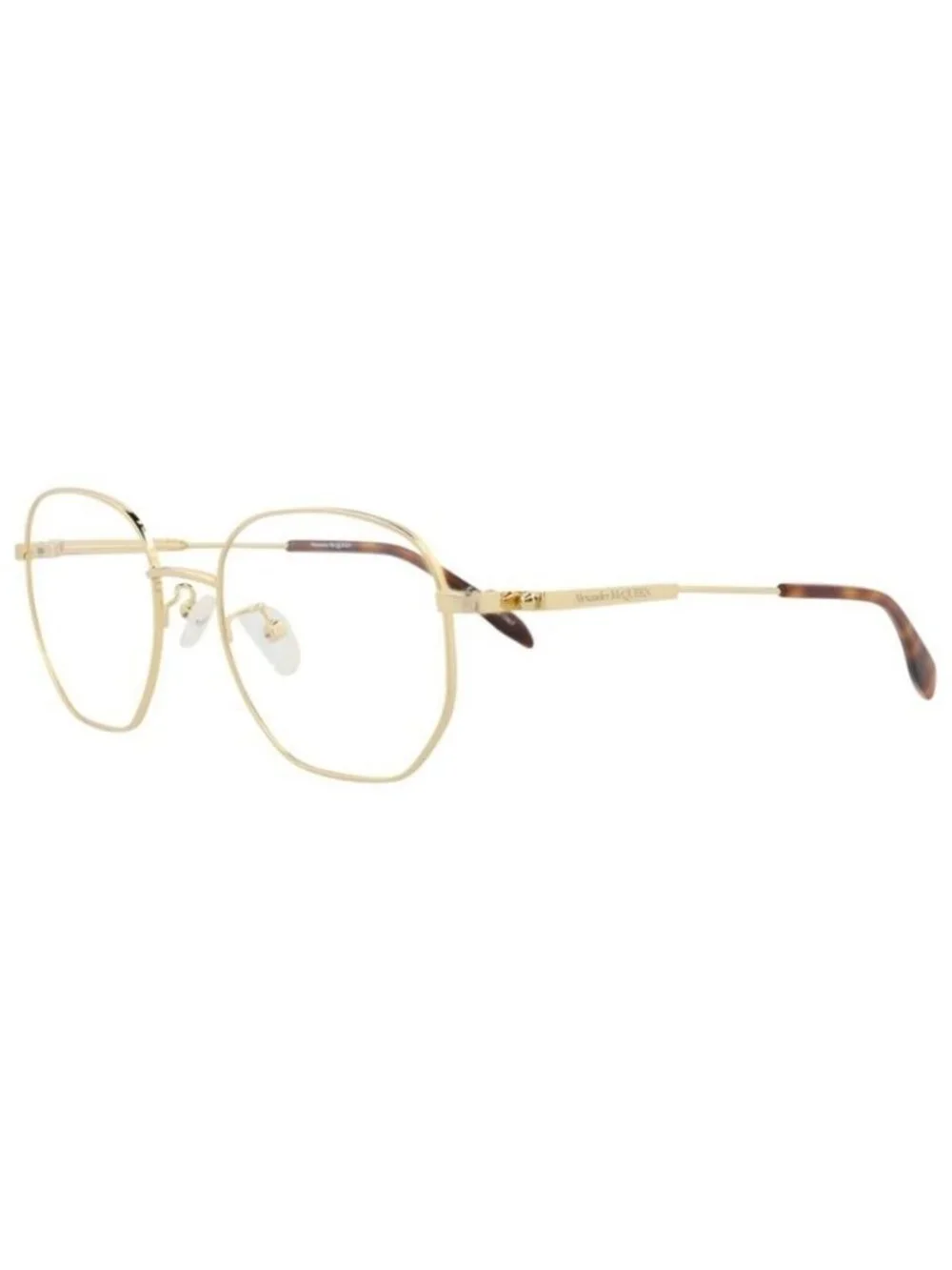 New Alexander McQueen Mens Round/Oval Gold Gold Transparent Fashion Designer Eye